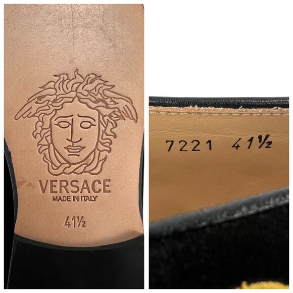 Versace Medusa Embroidered Velvet Loafers main image 4
